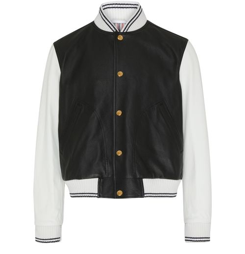 THOM BROWNE Jacket in grain lamb leather