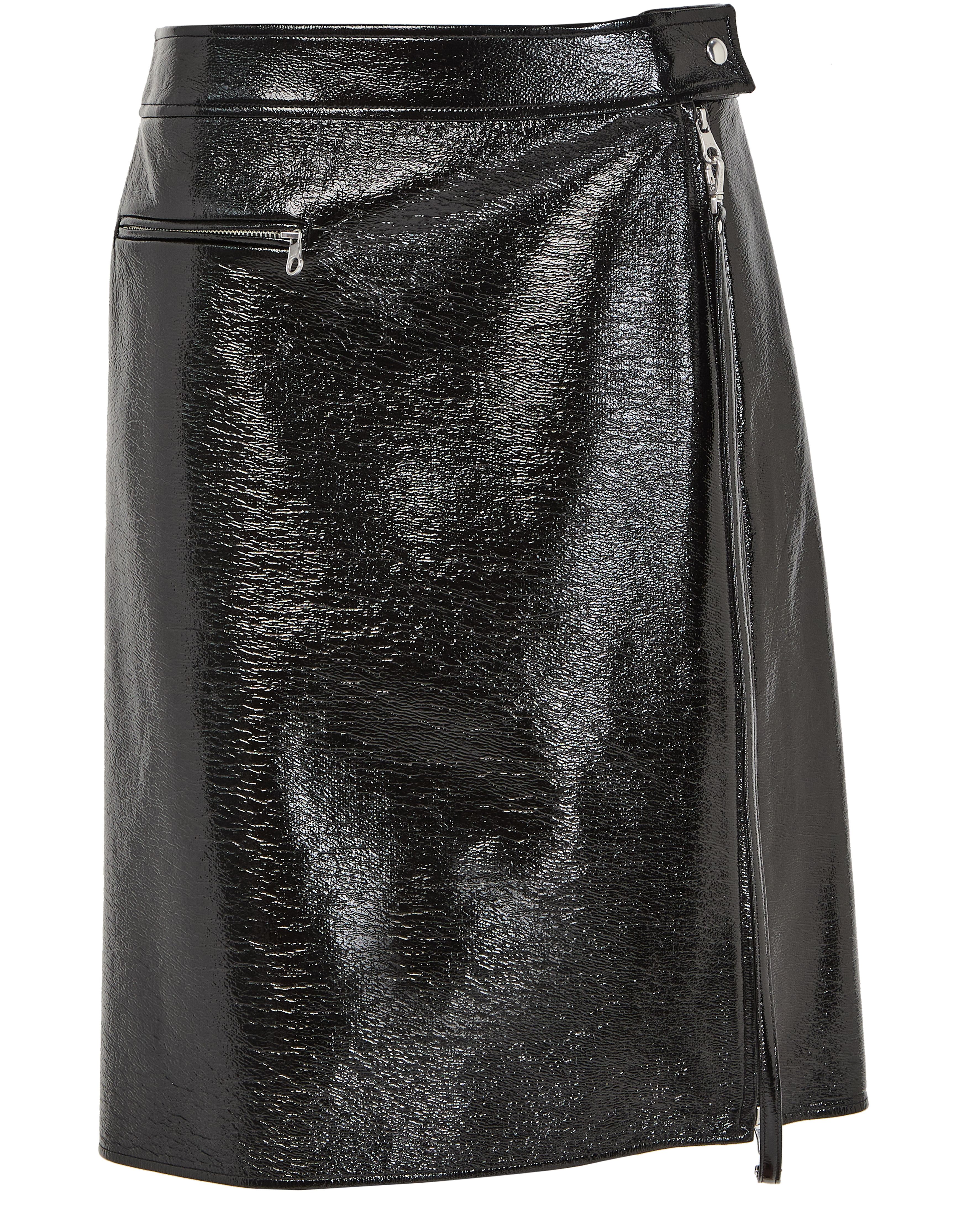 Zipped vinyl skirt