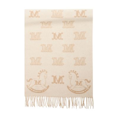 Max Mara Scarf With M Print In Brown