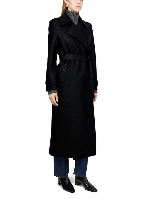 HARRIS WHARF LONDON Double-stitched long trench in pressed wool