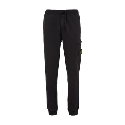 Stone Island Logo Patch Sweat Bottoms In Black