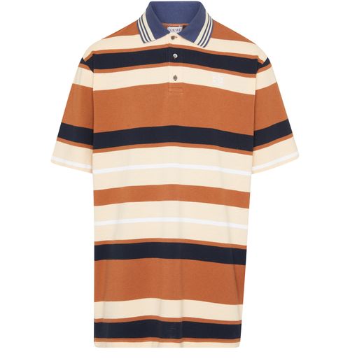 LOEWE Oversized fit polo in cotton and linen with stripes