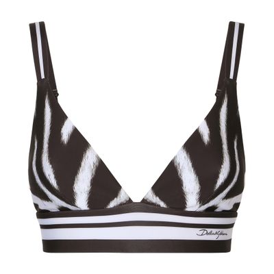Dolce & Gabbana Zebra-print Cropped Top In Multicolor