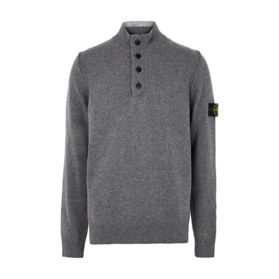 Stone Island Logo Patch Sweater In Gray