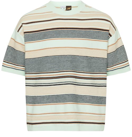 LOEWE Striped cotton and linen T-shirt