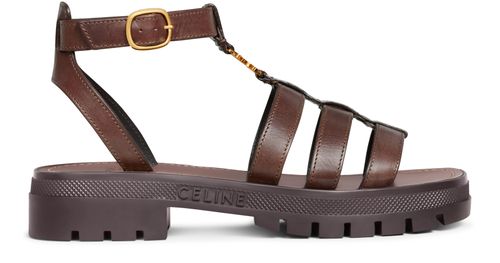 CELINE Clea Triomphe gladiator chunky calfskin sandals - vegetal tanning