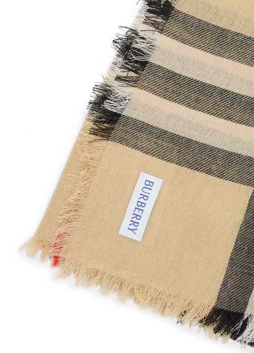 BURBERRY Chequered wool scarf