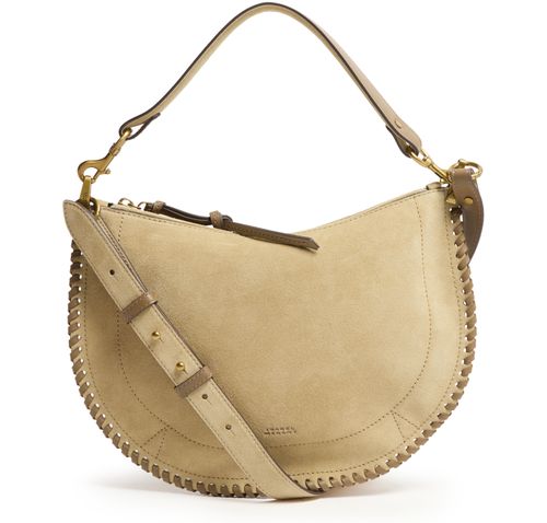 ISABEL MARANT Sac en cuir velours à bordure tressée Oskan Soft Zip