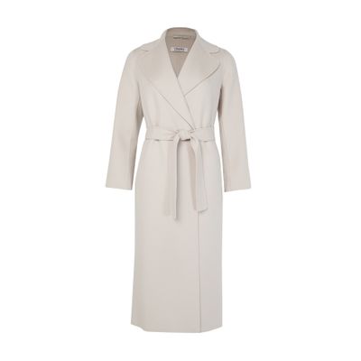 S Max Mara Poldo Belted Coat In Off-white
