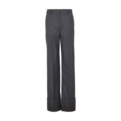 Valentino Virgin Wool Pants In Grey