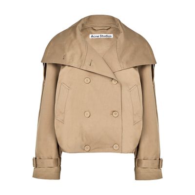 Acne Studios Oriso Double-breasted Twill Jacket In Gold