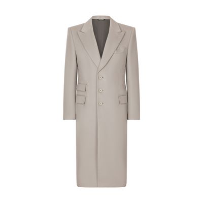 Dolce & Gabbana Single-breasted Double Cashmere Coat In Light_grey_1