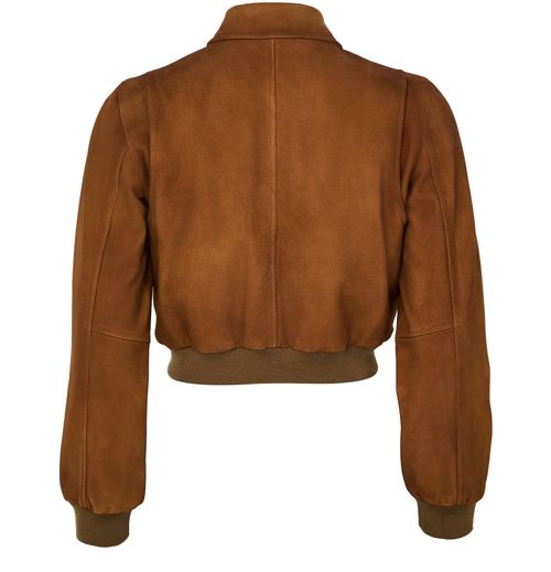 MIU MIU Crop suede aviator jacket