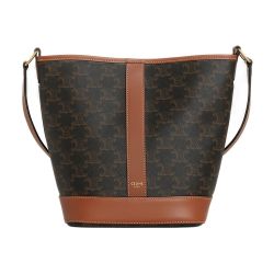 Women's Small bucket in triomphe canvas and calfskin, CELINE