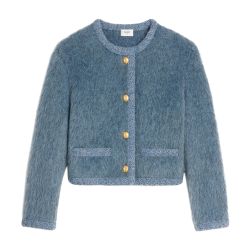 Celine - Cardigan in Brushed Mohair Blue for Women - Size S Int - 24S