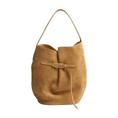 Liffner Belted Large Bucket Bag In Sand