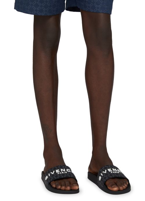 GIVENCHY Slide flat sandals in monogram 72 rubber