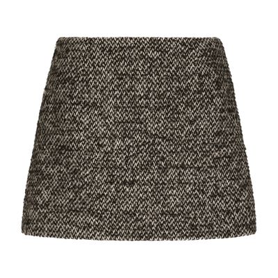 Shop Dolce & Gabbana Short Speckled Tweed Skirt In Multicolor