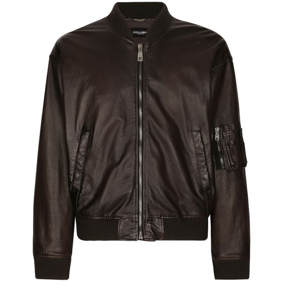 ドルチェアンドガッパーナ　フード付きメンズレザージャケット（シワ加工） ドルチェアンドガッパーナフード付きメンズレザージャケット（シワ加工）