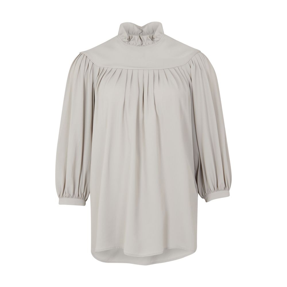 Fluid blouse in crepe de soie acetate thumbnail 4