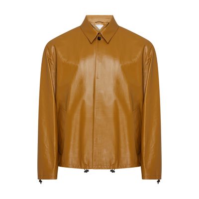 Bottega Veneta Leather Jacket In Brown