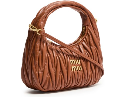 MIU MIU Wander quilted nappa leather hobo bag