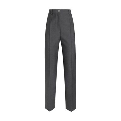 Dolce & Gabbana Pressed Crease Straight Leg Trousers In Grey