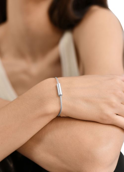 LE GRAMME 7g Brushed sterling silver cable bracelet