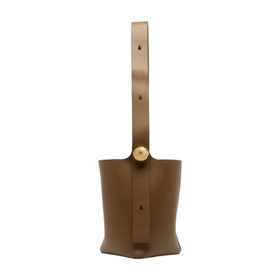 Loewe Medium Pebble-calfskin Bucket Bag In Brown