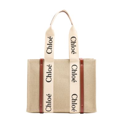 Chloé Woody Tote Bag In Brown