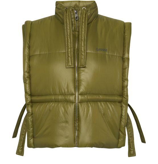 Women's Shiny Quilt Vest | GANNI | 24S