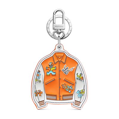 Louis Vuitton Lv Varsity Jacket Bag Charm & Key Holder In Brown