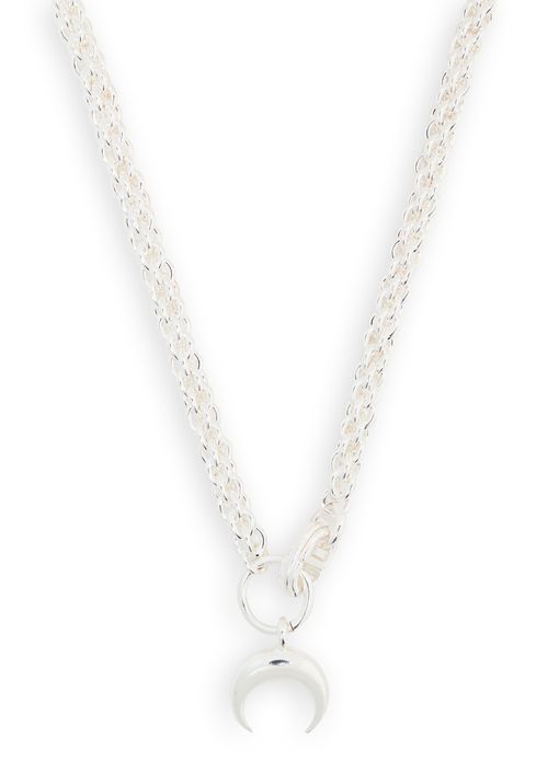 MARINE SERRE Moon silver plated braided necklace
