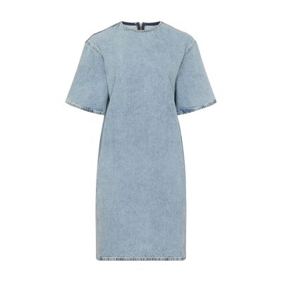 Totême Denim Trapeze Midi Dress In Blue