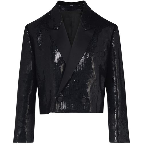 CELINE Tux military jacket in sequin sablé