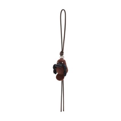 Loewe Felt Platypus Bag Charm In Brown