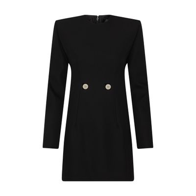 Versace Damen Schwarz Dress With Shoulder Pads Größe 42