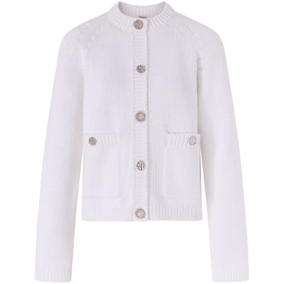 Totême Cotton Cardigan With Hammered Buttons In White
