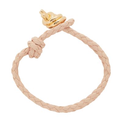 Bottega Veneta Braid Leather Bracelet In Beige