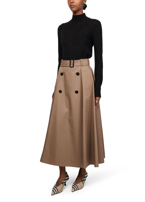 BURBERRY Midi-Trenchrock aus Gabardine