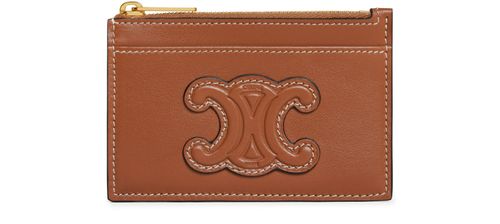 CELINE Zipped cardholder in smooth lambskin leather
