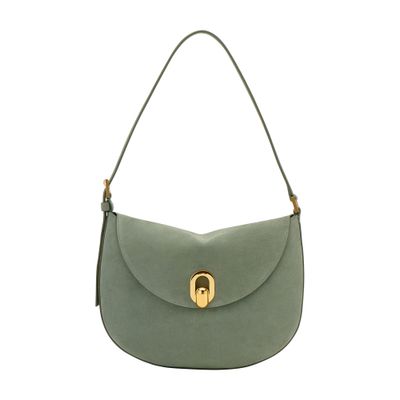 Savette Small Suede Tondo Hobo Bag In Green