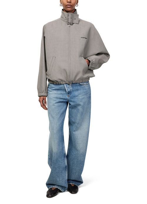 COURREGES Buckle Houndstooth bomber jacket