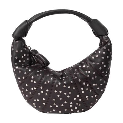 Lemaire Dark Chocolate Studs Dots Mini Fortune Croissant Bag In Brown