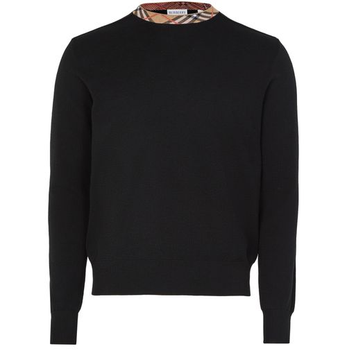 BURBERRY Pull col rond avec Check