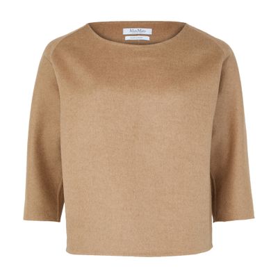 Max Mara Radioso Camel Hair Blouse In Brown