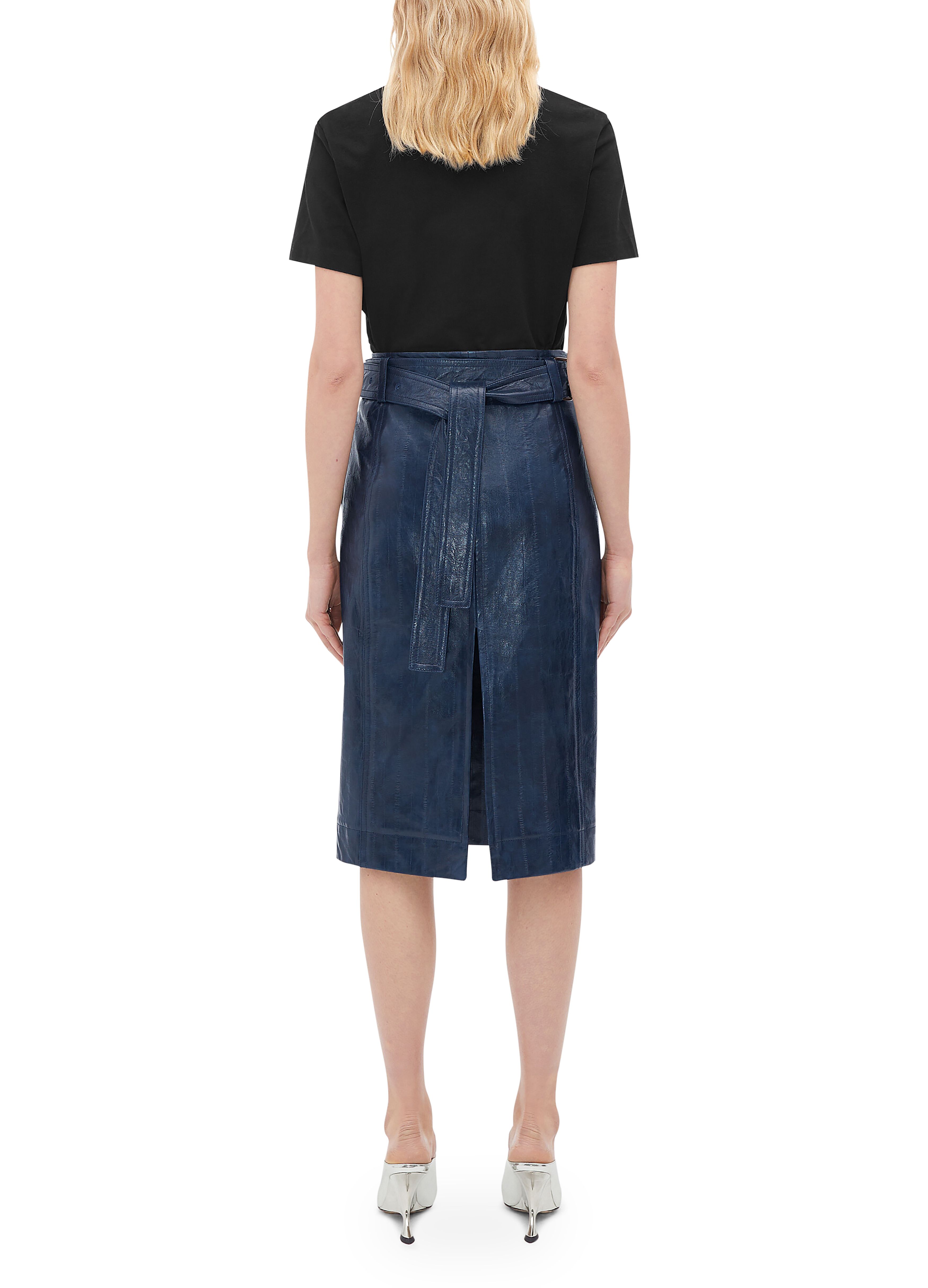 Embossed leather midi skirt thumbnail 5
