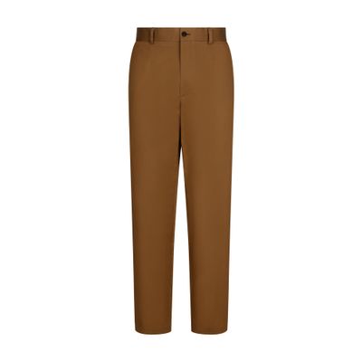 Dolce & Gabbana Cotton Trousers Featuring Belt Loops In Walnut_brown