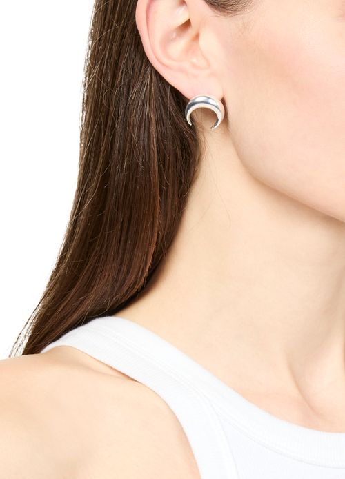 MARINE SERRE Moon silver plated earrings
