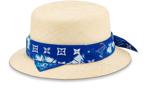 LOUIS VUITTON Chapeau de paille Monogram Bandana